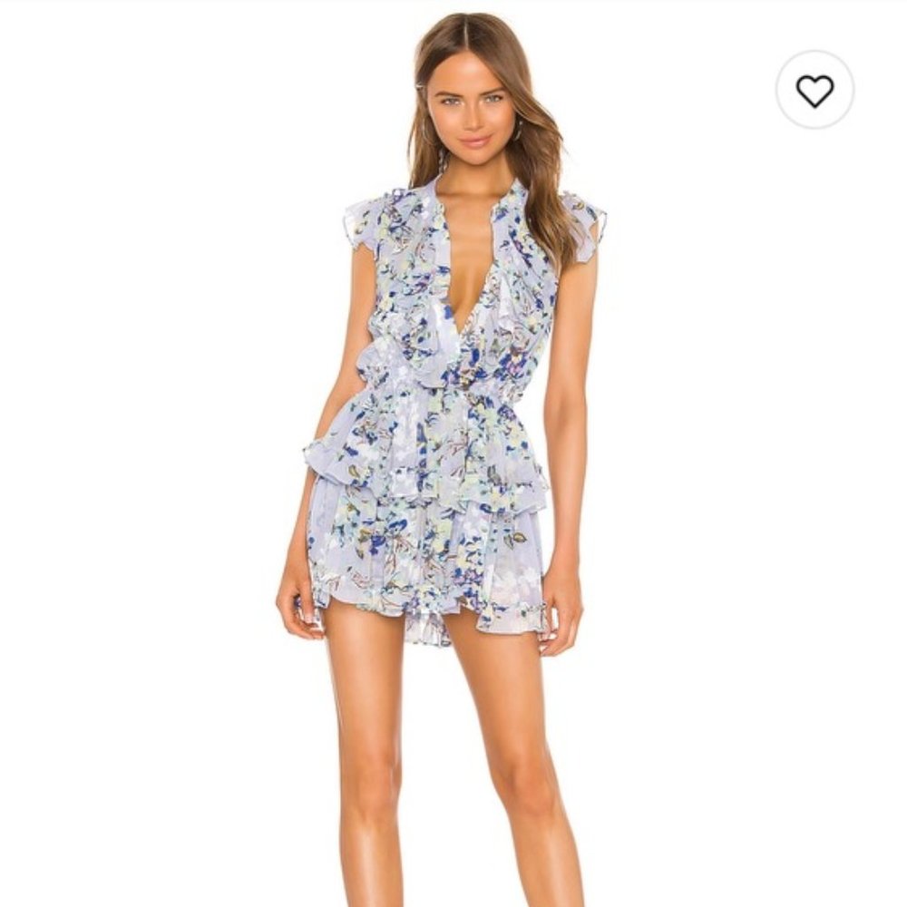 Misa Los Angeles Alona Floral Print Ruffle Mini Dress